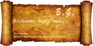 Birbauer Gyöngy névjegykártya